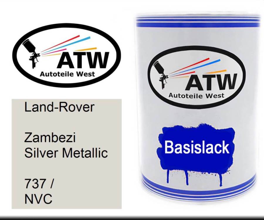 Land-Rover, Zambezi Silver Metallic, 737 / NVC: 500ml Lackdose, von ATW Autoteile West.